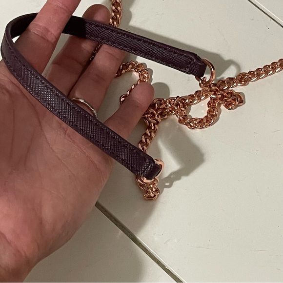 Ted Baer Keellii purple chain shoulder strap faux leather purse Easter Spring - Picture 7 of 14